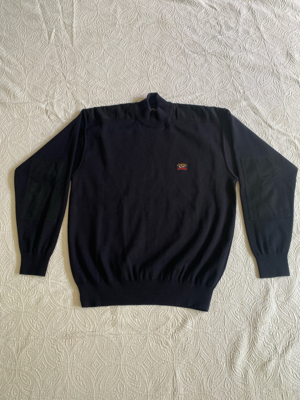 Paul & Shark Navy Turtleneck Sweater with Chest Emblem